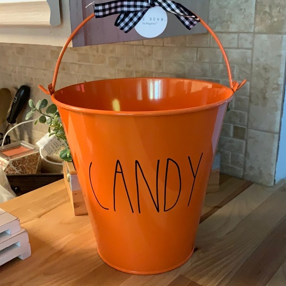 Rae Dunn Other - RAE DUNN ORANGE METAL “CANDY” LL CANDY BUCKET